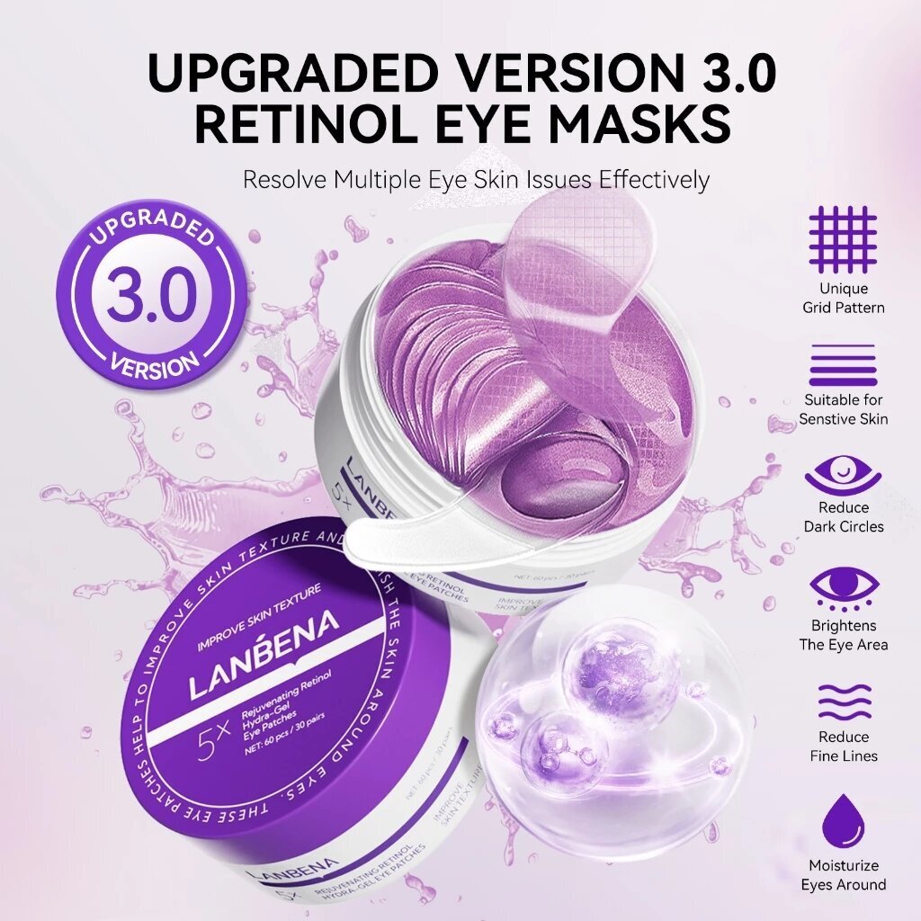 LANBENA Retinol Anti-Wrinkle E - Microneedle Patch Eye ulasan dan harga